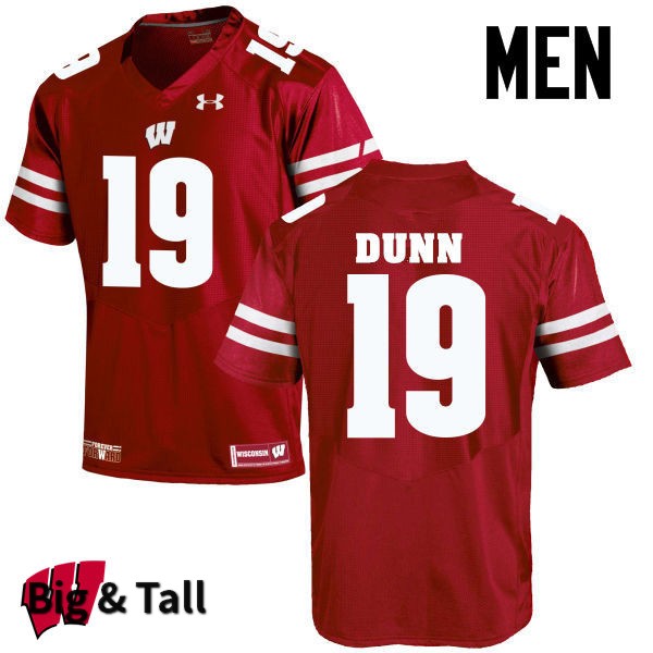 Wisconsin Badgers Men's #19 Bobby Dunn NCAA Under Armour Authentic Red Big & Tall College Stitched Football Jersey FE40P67RU